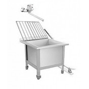 Видуар технический слив (поддон) 630х630х500 С ПОДЪЕМНОЙ РЕШЕТКОЙ, ПЕДАЛЬ, СМЕСИТЕЛЬ